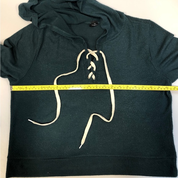 Cropped Lightweight Hunter Green Hoodie, Sz XL - Picture 7 of 12